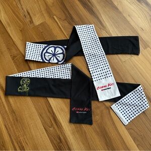 2 official Cobra Kai reversible promotional headbands